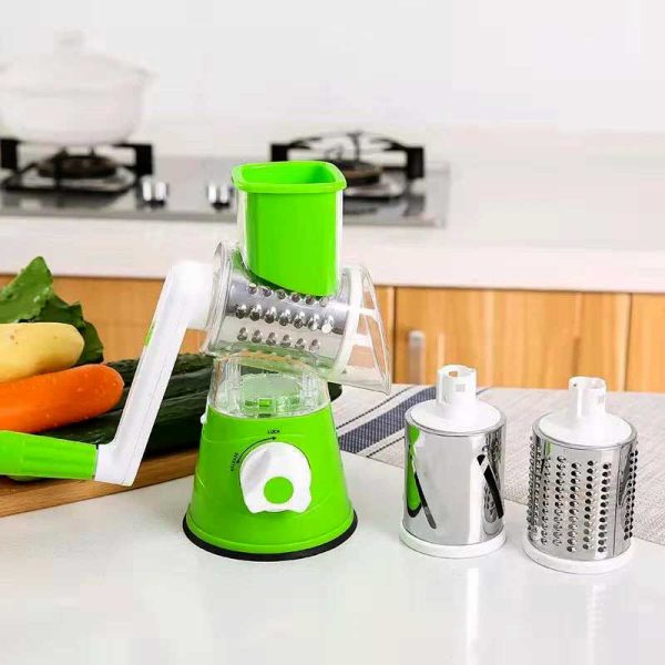 3 In 1 Manual Rotary Vegetable Drum Cutter Slicer Kitchen Gadget Food Processor (random Color ) - MintCraze