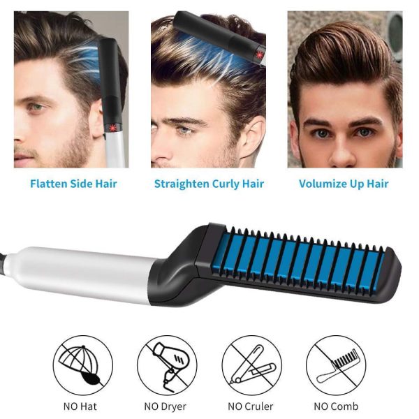 Multifunctional Hair Comb Brush Beard Hair Straighten Comb Quick Hairstyle For Men - MintCraze